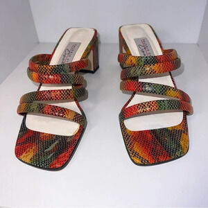 Valerie Stevens Sonata Women Leather Slip on textured reptile print twist open